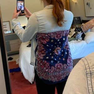 Free People bandana back button down